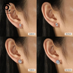 ORSA JEWELS Exquisite 925 Sterling Silver Zircon Earrings for Women Shiny 8A Premium Cubic Zirconia Earrings Party Jewelry LZE03