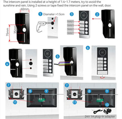 Tuya Smart WiFi Video Doorbell Intercom 1080P 2 Wired 10 inch LCD Video Door Phone System RFID APP Unlock for 2-Unit Apartments