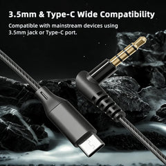 USB C Headphones For Samsung Galaxy S26 S25 Ultra iPhone 17 16 Earphones Wired HiFi Bass Stereo Music Earbuds Gaming  with MIC