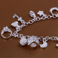 925 Sterling Silver Valentine Gift Charm Color Jewelry Fashion