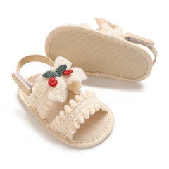 NEW Baby Girls Shoes Non-Slip Soft Soled Lace Bowknot Flats Toddler First Walker Fall Princess Shoes