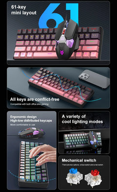 APAYADO™ 60% Mini Mechanical RGB Keyboard & Mouse Kit – Red Switches, 7200 DPI, Phantom RGB | FlipStylez LLC®