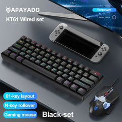 APAYADO™ 60% Mini Mechanical RGB Keyboard & Mouse Kit – Red Switches, 7200 DPI, Phantom RGB | FlipStylez LLC®