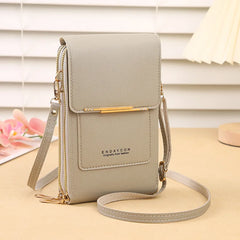 Women’s Mini Crossbody Handbag Purse, Touch Screen Phone BagS, Multi Card Zipper PU Leather Shoulder Bags for Daily Shopp Dating