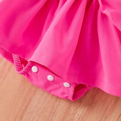 Baby Girl Bodysuit Dresses Short Sleeve Heart Shape Bow Romper Infants Onesies With Socks Headband 3pcs Sets For Newborn Girls