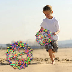 Colorful Retractable Ball Kid Magic Indoor Outdoor Flower Ball Throwing Ball Game Parent-Child Interactive Toy Kid Sensory Toys
