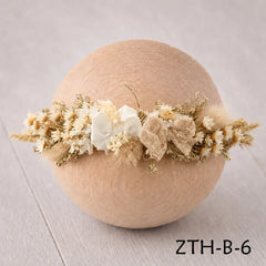 Floral Newborn Headbands for Photography Props Handmade Infant Girl Flower Wreath Baby Headband Newborn Photoshoot, Accessories