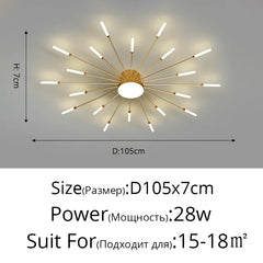 Modern Minimalist Stylish LED Ceiling Chandelier Lamps Design Art Suspension Pendant Lights Home Decor Items Living Room Bedroom