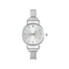 1PC 's Stainless Steel Round Simple Watch Bracelet Bangle for Friend