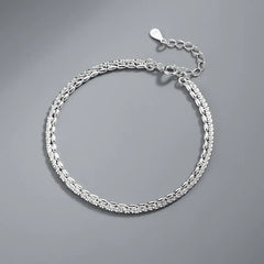 925 Sterling Silver Hollow Heart Bracelets for Women Girls Vintage