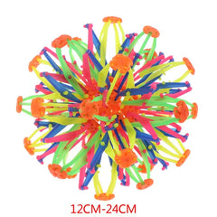 Colorful Retractable Ball Kid Magic Indoor Outdoor Flower Ball Throwing Ball Game Parent-Child Interactive Toy Kid Sensory Toys