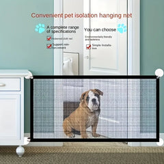 Pet Dog Barrier Fences with 4pcs Hook Pet Isolated Network Stairs Gate New Folding Breathable Mesh Playpen for Dog Safety Fence