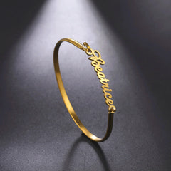 Personalized Name Bracelet for Women Men Custom Jewelry Stainless Steel Customized Bangle Gold Color Arabic Name Birthday Gifts
