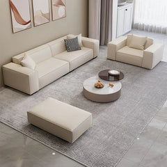 Italian Minimalist Fabric Sofa Compact Straight Design for Small Apartment Office Rental Room Modern Living Room Furniture