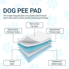 NEW Absorbent Dogs Diapers Disposable Puppy 20/40/50/100PCS Training Pee Pads Quick Dry Surface Mat Clean Cushion Dog Supplies