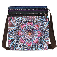 1pc/Set DIY Mandalas Diamond Art Purses Canvas Zipper Handbag with Strap Mandalas Diamond Painting Crossbody Bag for Adults