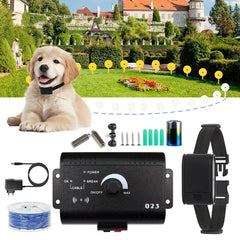 HT-023 Pet Electronic Fencing System Rechargeable Dog Training Device Electric Dog Fence Beep Shock Collar for Pet Supplies