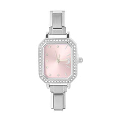 1PC 's Stainless Steel Round Simple Watch Bracelet Bangle for Friend