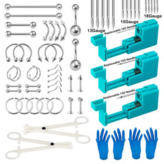 Body Piercing Tool Kit Easy to Use Body Piercing Gun Lip Nose Tongue