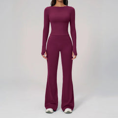 Two Pieces Yoga Set Slim Long Sleeved Gym Set High Elasticity Leggings Sportswear Women's Fitness Cycling Pilates Sports Suits
