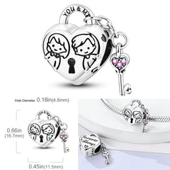 Charms Bead 925 Sterling Silver Pink Butterfly Luminous Firefly Dangle