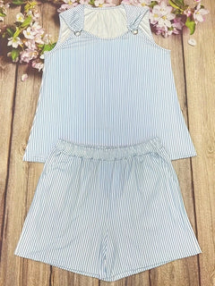 Plus Size Summer striped lady suit