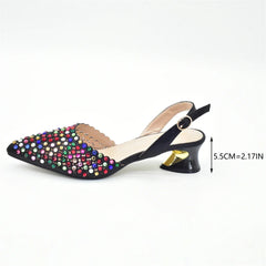 Doershow charming Shoes And Bag Matching Set With silver Hot Selling Women Italian Shoes And Bag Set For Party Wedding!  HAB1-9