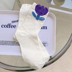 New Women Socks Korean Style Flower Trend Casual Cotton Socks Girls Frilly Ruffle Cute Sweet Breathable Kawaii Crew Socks Girls