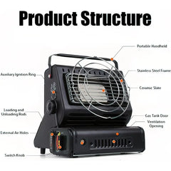 Multifunctional Gas Camping Stove Outdoor Heater Portable Hand Warmer For Survival Hiking Fishing Tent Caravan Emergency Heating