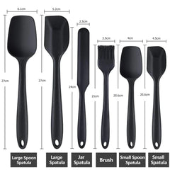 6Pcs Silicone Spatula Set Food Grade Non Stick Heat Resistant Spatulas Turner for Cooking Baking Mixing Baking Tools