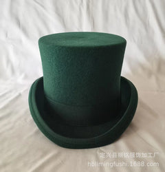 100% Wool Magic Top Hat & President Derby, Felt Jazz Cap & Equestrian Style, Gentleman Formal Hat Collection