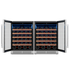 52 bottles wine cooler 5.12 Cu.ft compressor air cooling single temperature zone wine mini fridge With blue light ＆ door lock ＆ automatic defrosting