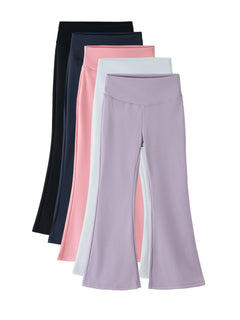 Girls Flared Pants High Waist Yoga Leggings Teenagers Stretch Elastic Waistband Kids Sportswear Trousers Autumn Spring