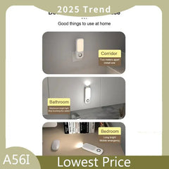 ABDD LED Induction Night Light Intelligent Wireless Plug-In Aisle Corridor Night Bedroom Night Light With Flashlight EU-PLUG