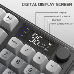 M96 Wireless Keyboard and Mouse Set, Bluetooth&2.4G, Smart Screen, 96 Keys, RGB, Silent Keyboard Mouse Combo