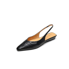 2025 New Summer Women Mules Genuine Leather Women Shoes Pointed Toe Low Heel Cover Toe Modern Women Sandals Ladies Shoes