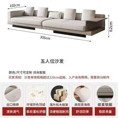 LX cotton and linen concubine fabric sofa light luxury large flat floor living room straight row combination sofa