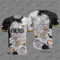 Hot Anime One Piece Luffy Gear5 Man Football Jersey Summer T-shirt men Vintage Fashion Sport Women pulovers kids' tops t-shirt