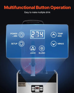 Commercial Slushy Machine 12L 48 Cups Frozen Drink Maker Stainless Steel Slushie Machine for Home Party