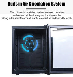 20 Bottles Horizontal Stainless Steel Shelves Semiconductor Cooler Air Cooling Wine Fridge Wine Cabinet