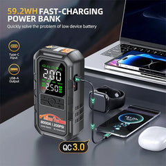 4-In-1 Car Jump Starter with Air Compressor Peak 4000a Auto Battery