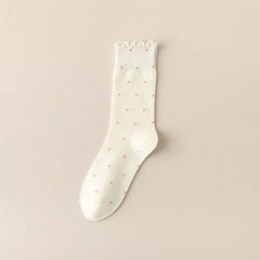 Ruffle Socks Women White Black Frilly Lolita Style Japanese Maiden Cute Kawaii Cotton Harajuku Princess Crew Socks Calcetines