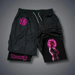 Dragon Ball Super Licensed Shorts 2025 - Japanese Anime Breathable Quick-Dry Beach Pants, Retro Y2K Hip Hop Style