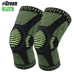 1/2Pcs Sport Compression Knee Support Brace Patella Protector Knitted Silicone Spring LegPad Cycling Running Basketball Football
