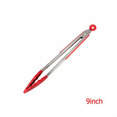 LMETJMA Premium Kitchen Tongs Silicone Cooking Tongs 9 12 inch BPA Free Non-Stick BBQ Cooking Grilling Locking Food Tongs KC0253