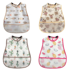 2023new Cartoon Pattern EVA Waterproof Pocket Lunch Feeding Bibs