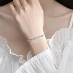 925 Sterling Silver Heart Shaped Necklace Bracelet Set for Women