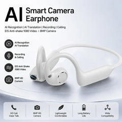 2026 Smart Camera Earphone 8MP Photo Video Voice Recording WiFi File Transfer Bluetooth Call AI Translator Wearable Headset