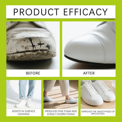 White Shoe Cleaner Sneaker Cleaning Kit Foam Cleaner Shoe Whitener Stain Remover Waterless Yellowing Remover 100ml Deep Clean