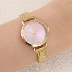 1PC 's Stainless Steel Round Simple Watch Bracelet Bangle for Friend